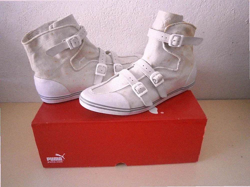 Neue Puma Damen Stiefel Star 1000 Mid Canvas in Vaporous Gray-White * Größe 41