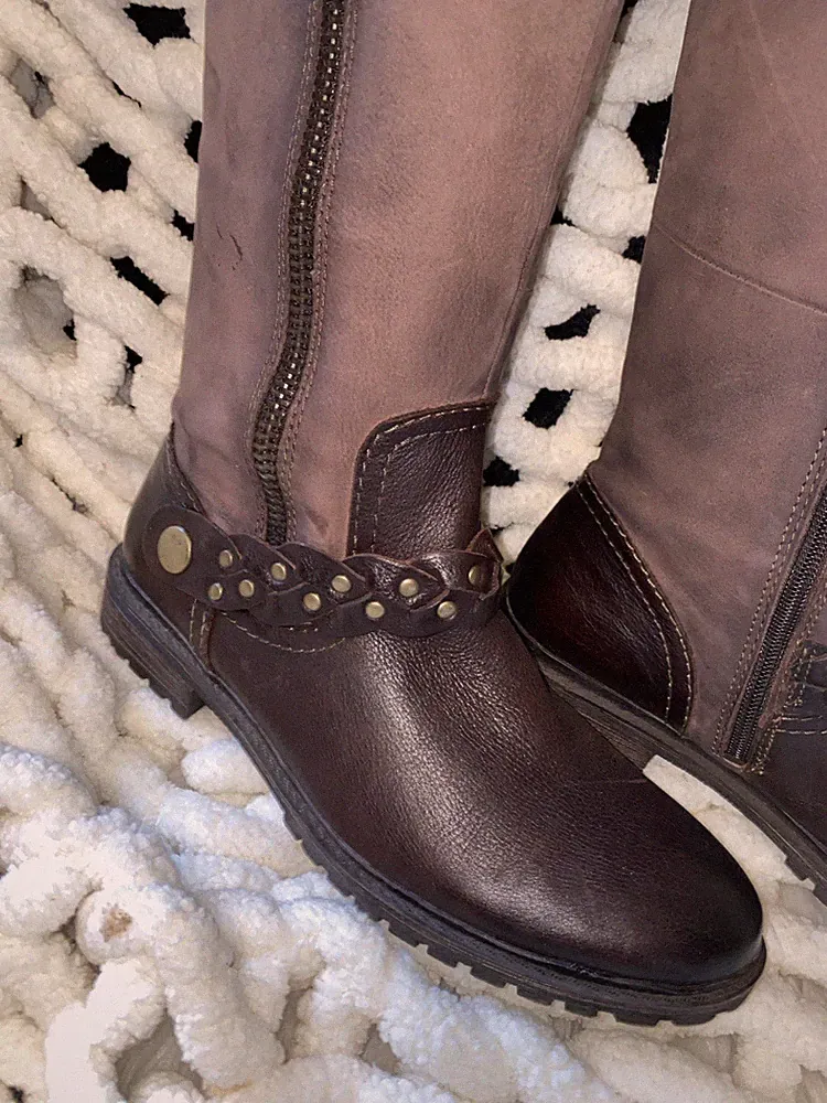 NEUE Stiefel gefüttert 6 EINZIGARTIG schön 39 Echtleder Tamaris Dunkelbraun