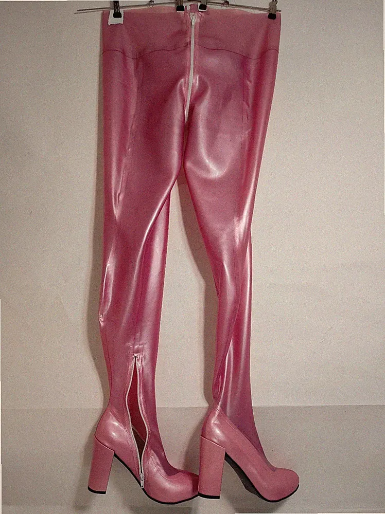 Neuheit Hosen Stiefel LatexX gummi metalic farben heels 11 cm Bolingier POLAND