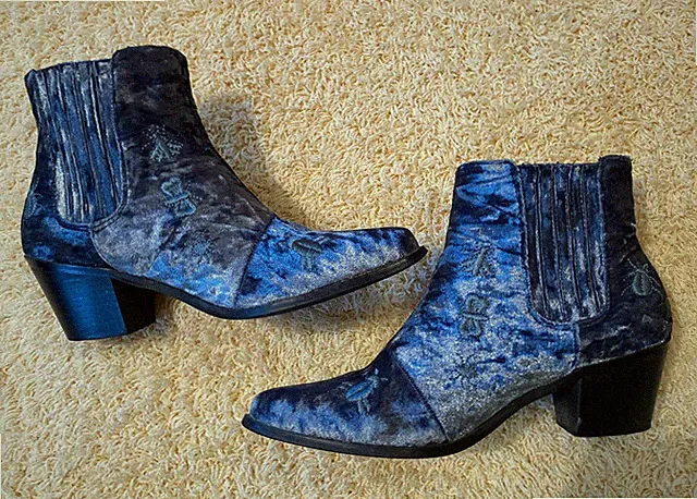 Neuw * Chiara Mazzini * hübsche Samt-Ankle-Boots * Schmetterling + Käfer * Gr 39