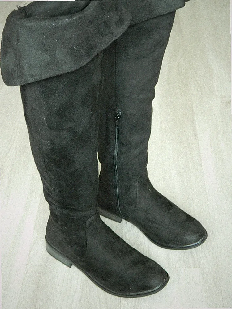New Look Damen Overknee Stiefel schwarz Wildleder Größe 5 / 38