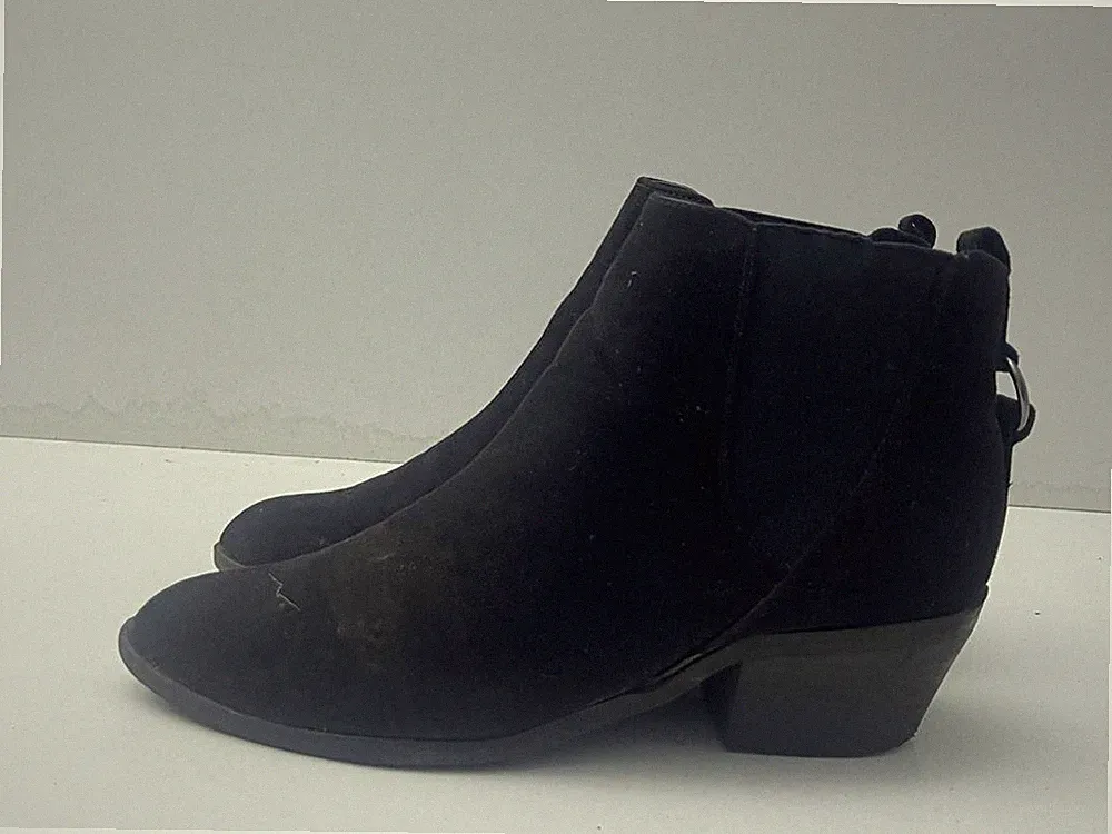 New Look Damen Stiefelette schwarz Wildlederimitat Gummizug UK 5 EUR 38 B81