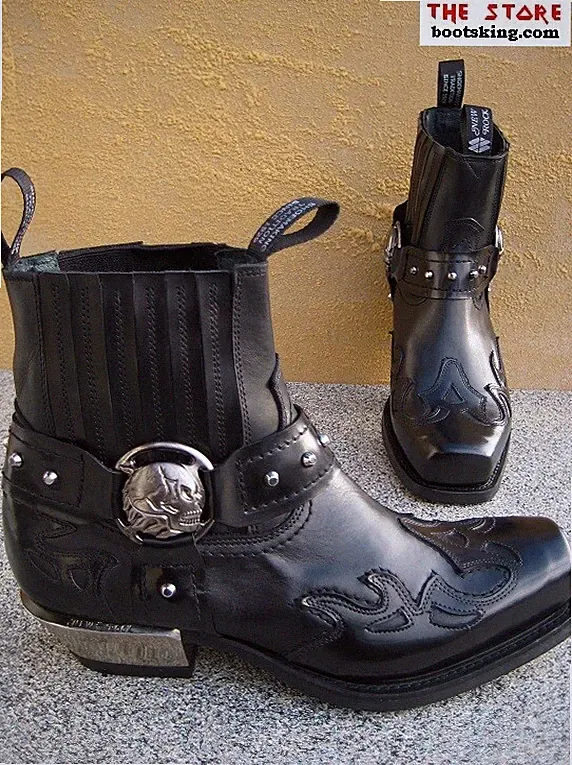 New Rock Boots M.7966 - S1 Weeko schwarz Bikerstiefelette Neu Größe 39 bis 47