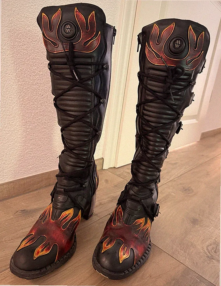 Orange Motorradstiefel