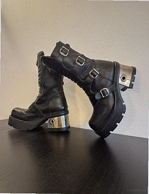 New Rock Echtleder Stiefel mit Absatz 40