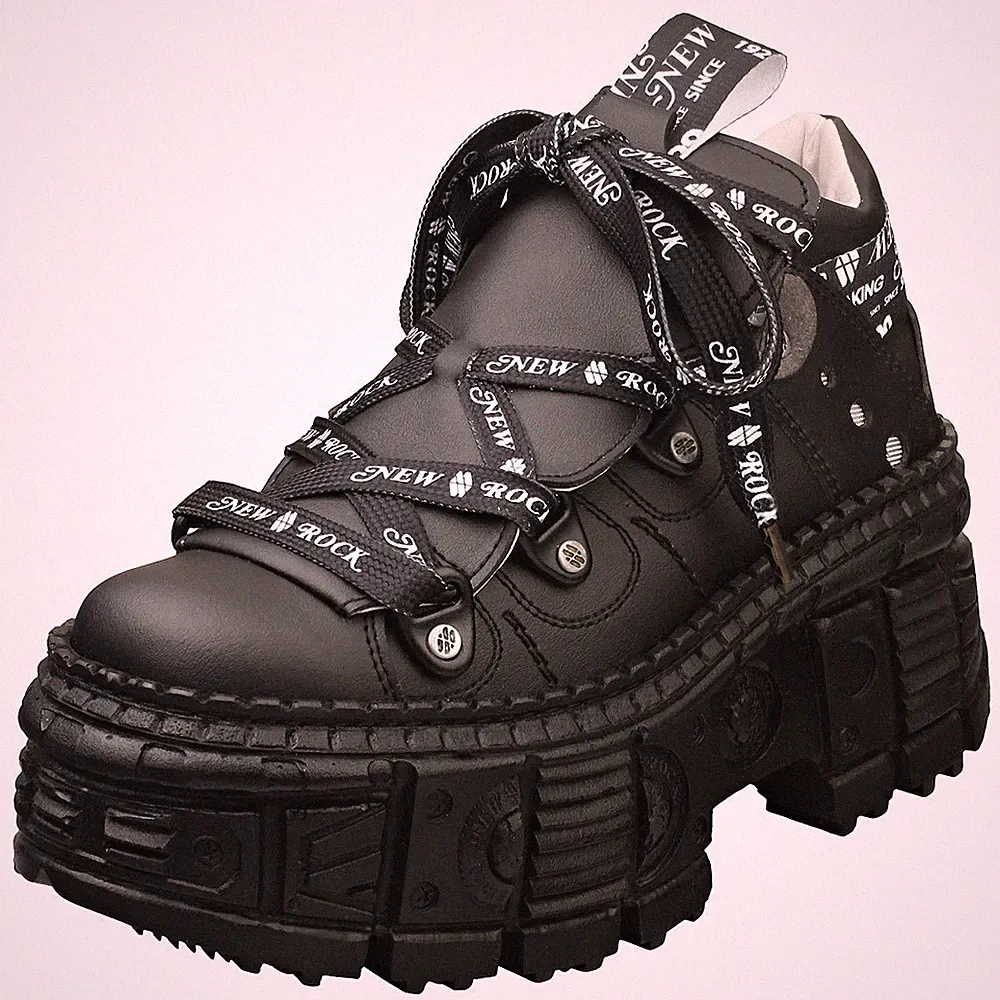 New Rock M-wall106nsport-v3 Vegan Unisex Black Stiefel Plattform