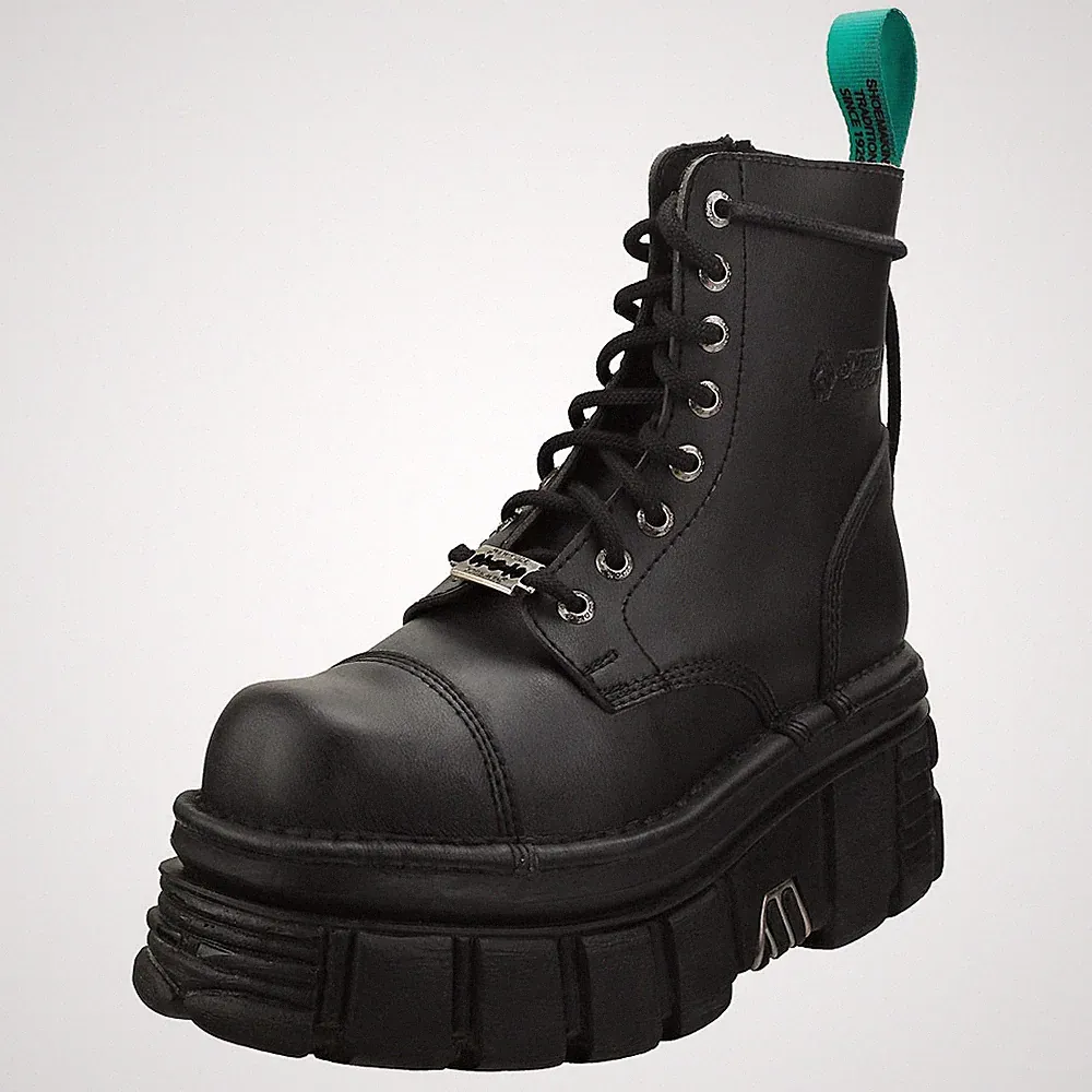 New Rock Unisex COMBAT VEGAN - Plattform Schuhe aus Synthetik Schwarz
