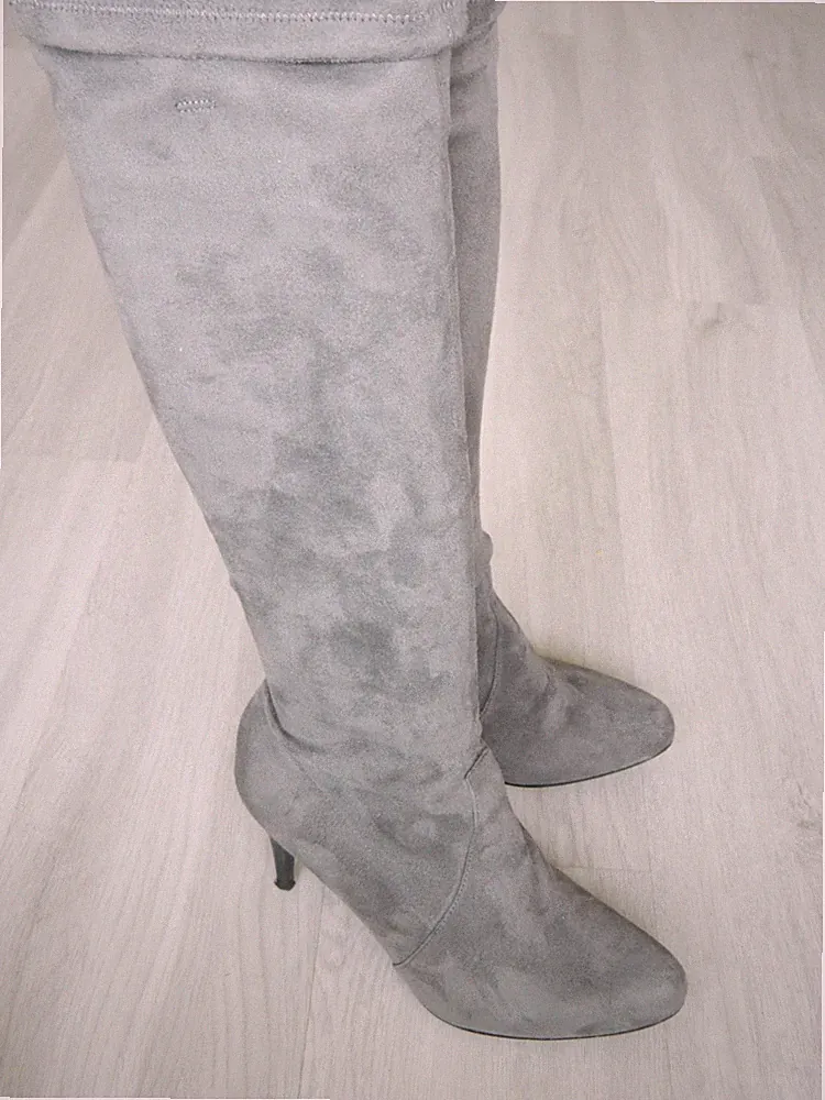 Wildlederimitat Reitstiefel