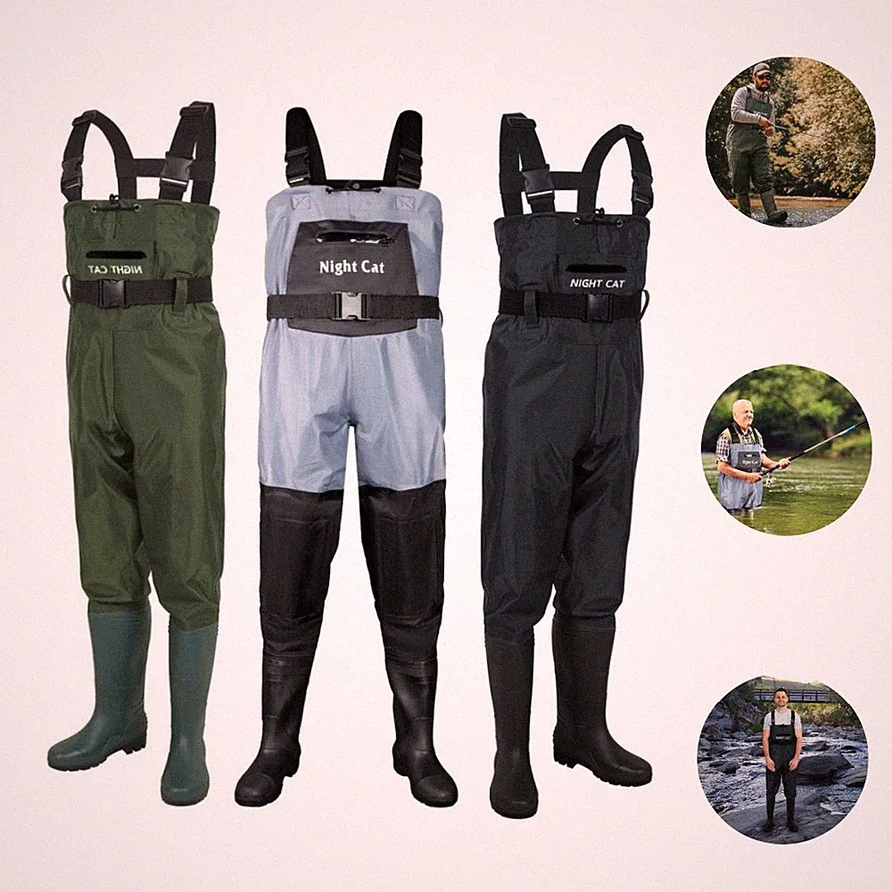 Night Cat Anglerschuhe Anglerhose Brust-Wathose Watstiefel Gummistiefel