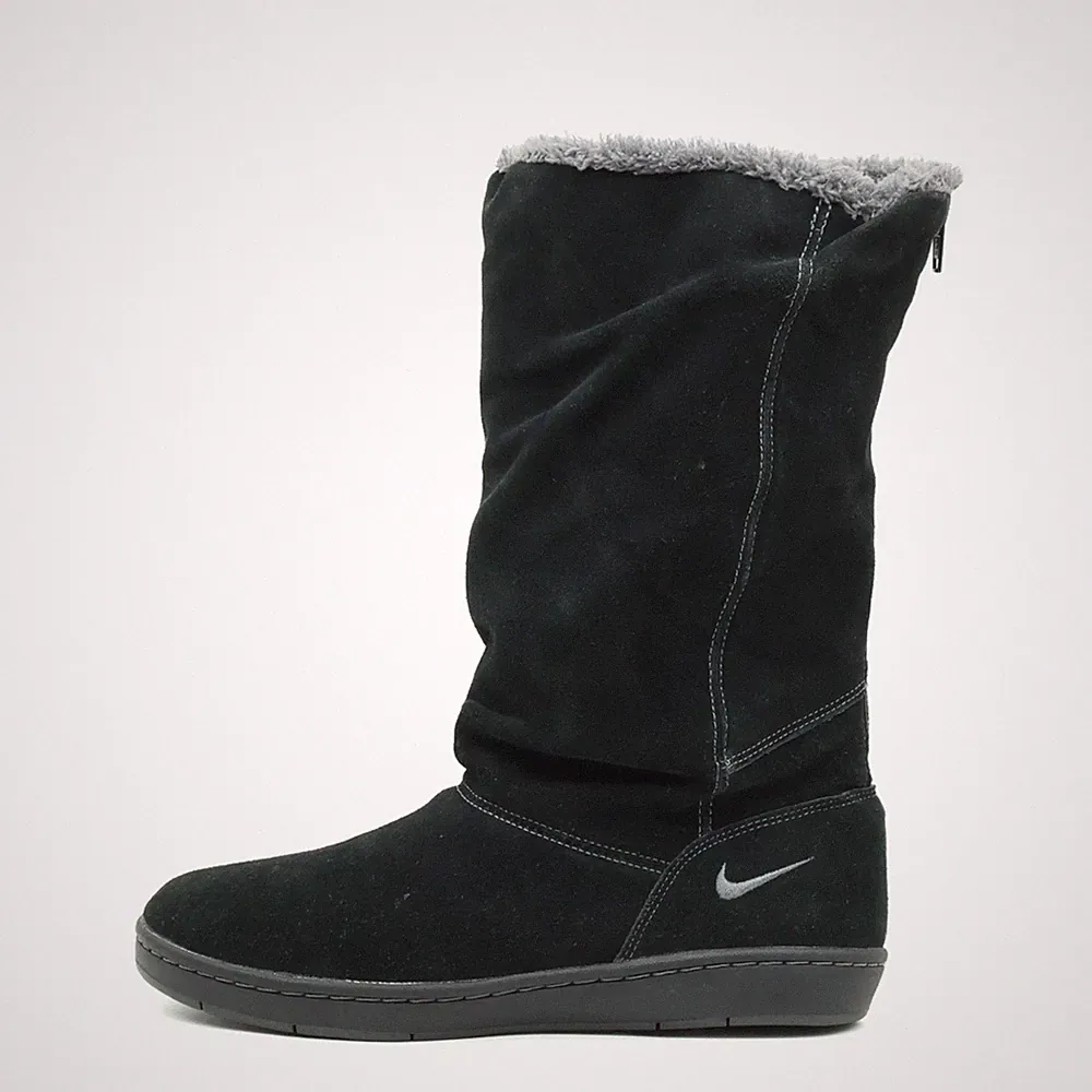 Nike Damen Stiefel Schwarz Wildleder Mitte Gefüttert, Warm Winterstiefel EU 38