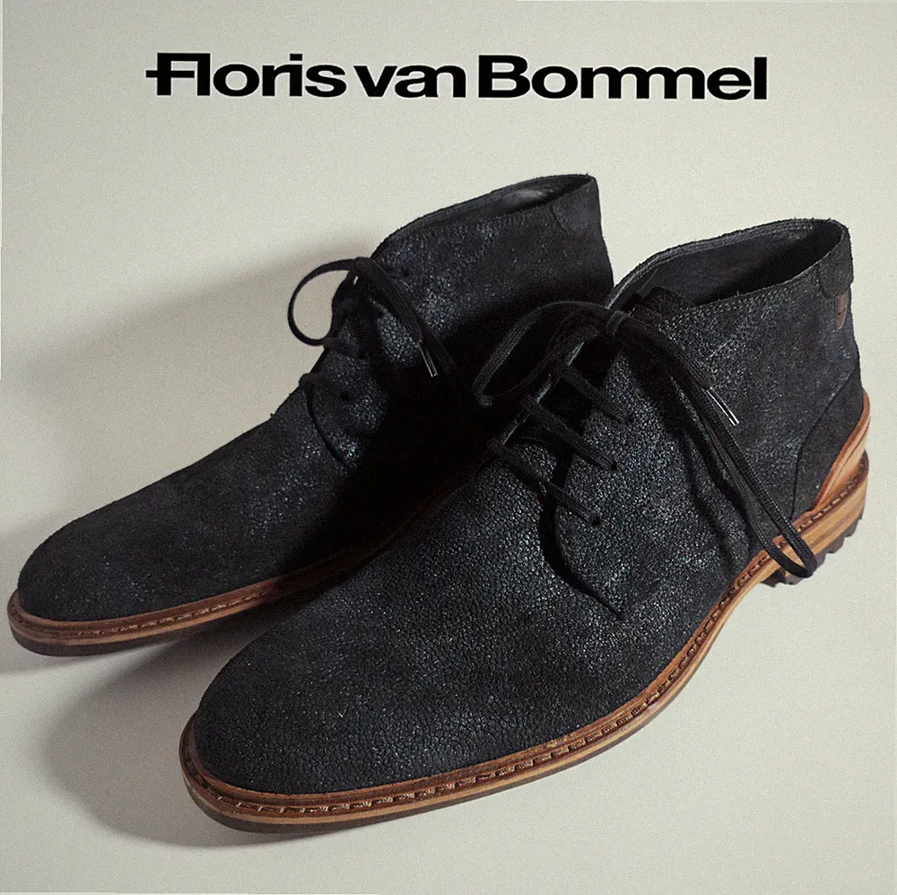 NP~260€ Floris van Bommel Crepi Stiefelette, Leder, durchgenäht, dunkelblau navy