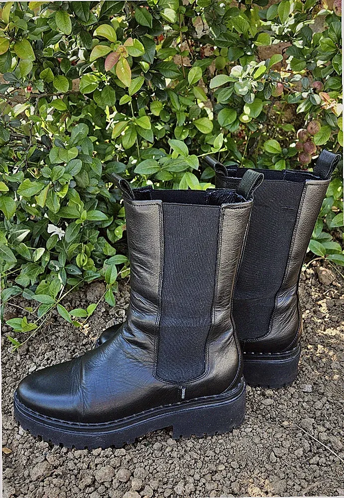 Nubikk Damen Chelsea Boots Blogger 38 Leder schwarz Stiefel Stiefeletten NP 199€