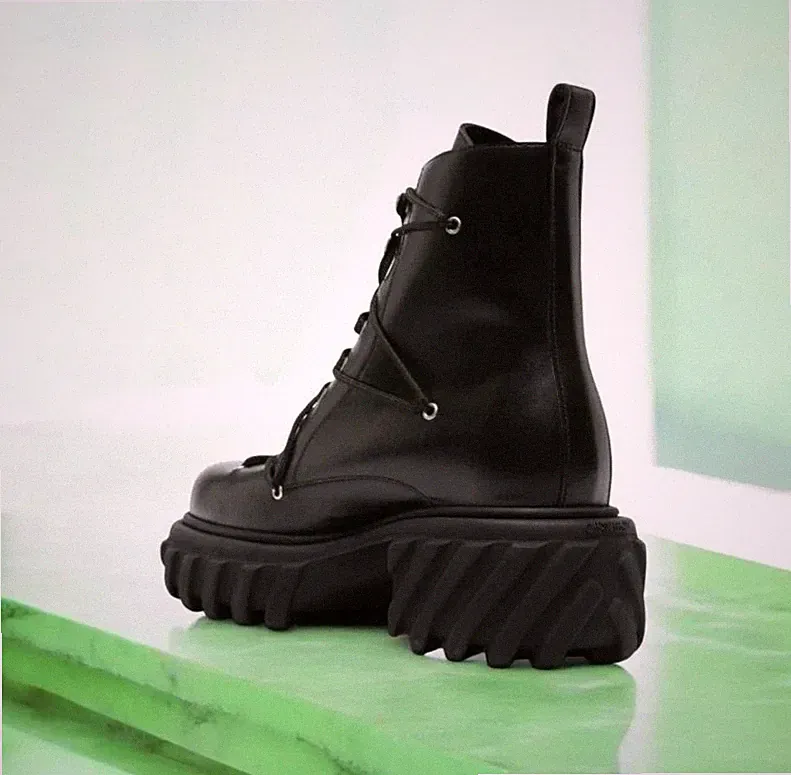 Off-White Womans Boots Us 8.5 Eu 39 UK6 Black Leather - Virgil Abloh -New Boxed