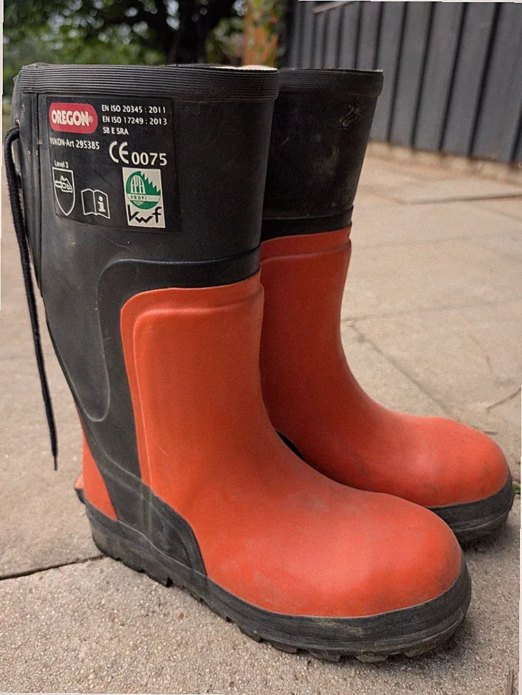 Oregon Kettensägen Schnittschutz Gummistiefel Orange/Schwarz Größe 43