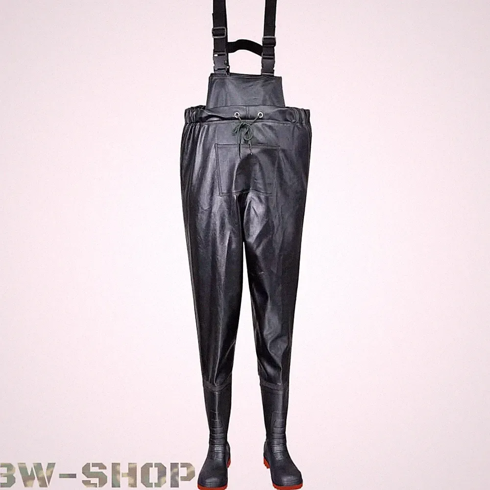 ORIGINAL BUNDESWEHR WATHOSE SCHWARZ BW HOSE STIEFEL ANGELHOSE JAGD GUMMISTIEFEL