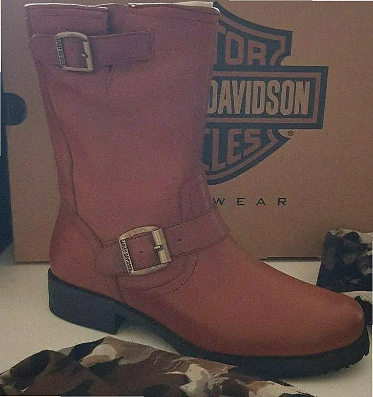 Original Harley Davidson Stiefel Gr. 38,5 braun Biker Boots Reißverschluß Gypsy