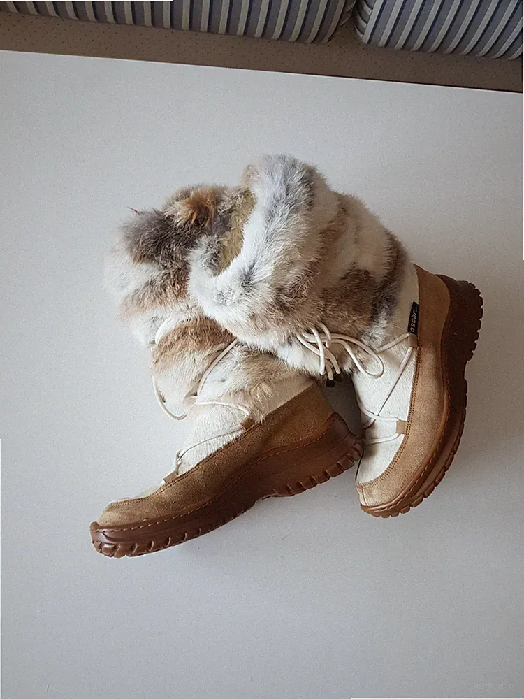 OSCAR SPORT Fellstiefel☃️Echtfell☃️RAR☃️Hingucker☃️Gr. 40☃️Beige☃️NEU☃️NP 189 €