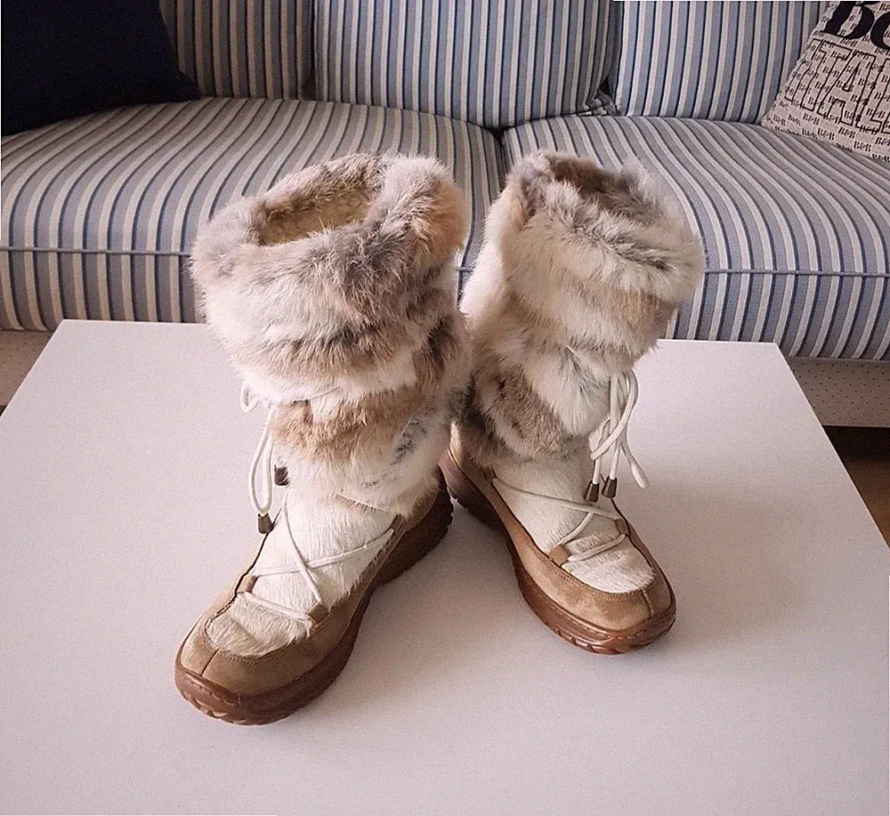 OSCAR SPORT Fellstiefel☃️Echtfell☃️RAR☃️Hingucker☃️Gr. 40☃️Beige☃️NEU☃️NP 189 €