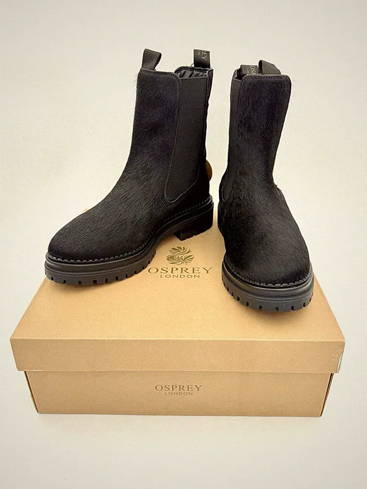 Osprey London Damen Chelsea Boot The Hampton UK5 schwarz/oliv Rindsleder Knöchel
