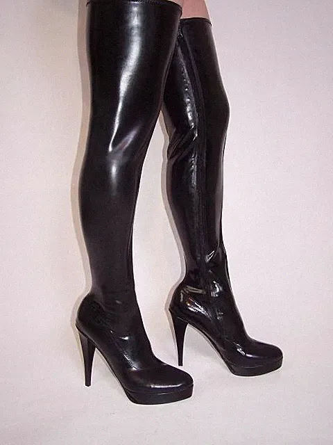 Overknee Stiefel Lack 42 43 44 45 46 47 Bolingier