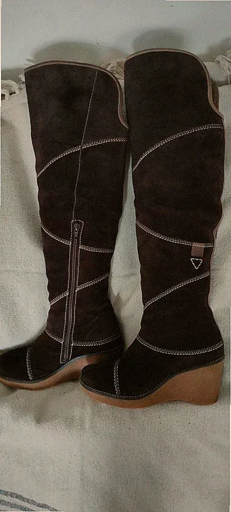 Overknee-Stiefel mit Plateau, natürlich, von Josef Seibel Gr. 36,5 (24cm)