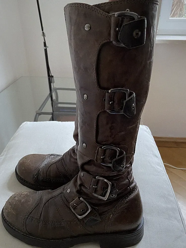 oxs Damen Stiefel Boots Biker Motorradstiefel Gr. 37 EU, UK4,US6