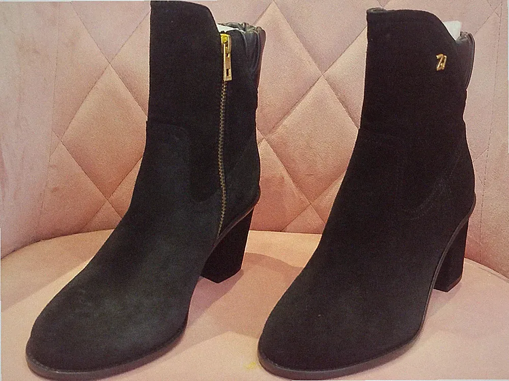 Paar Schuhe Stiefeletten Zadig und Voltaire Damen Lena Leder Wildleder 36