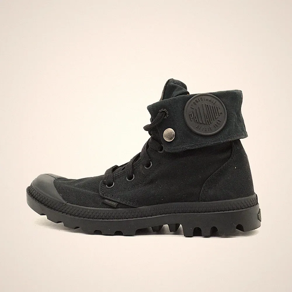 Palladium Damen Pampa Hi Stiefel Schwarz Canvas Mittel Flexibel, Outdoor EU 37