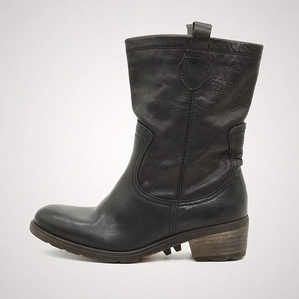Palladium Damen Western Stiefel Schwarz Leder Mittel Boots Western-Stiefel EU 37