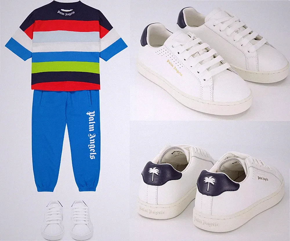 Palm Angels Kids Unisex Girls Boys Leather Sneakers Schuhe trainers Shoes New 33
