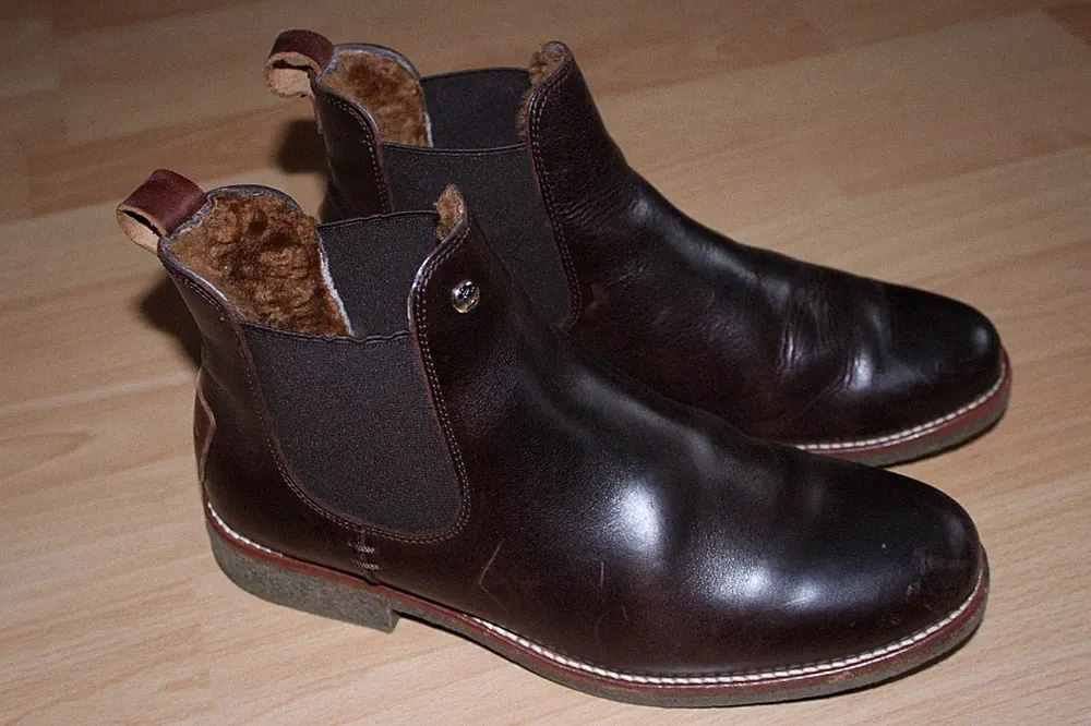 Panama Jack Damen Lammfell Chelsea Boots Gr. 39 Leder Stiefel gefüttert Winter