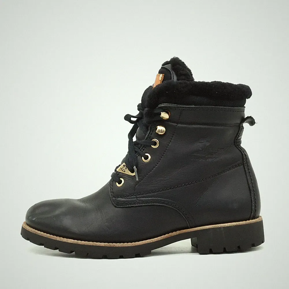 Panama Jack Damen Stiefel Schwarz Leder Knöchelhoch Classic Winterstiefel EU 39
