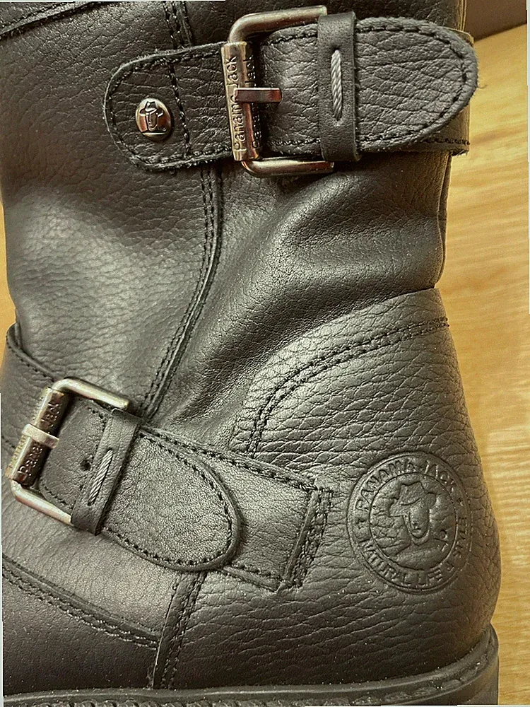 ❤️ PANAMA JACK Luxus Echt Leder Booties Lammfell Biker Stil schwarz 38 wNEU ❤️