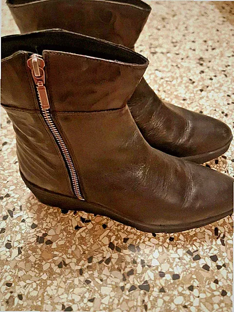 Papucei Stiefeletten schwarz/lila N*38eu 5uk