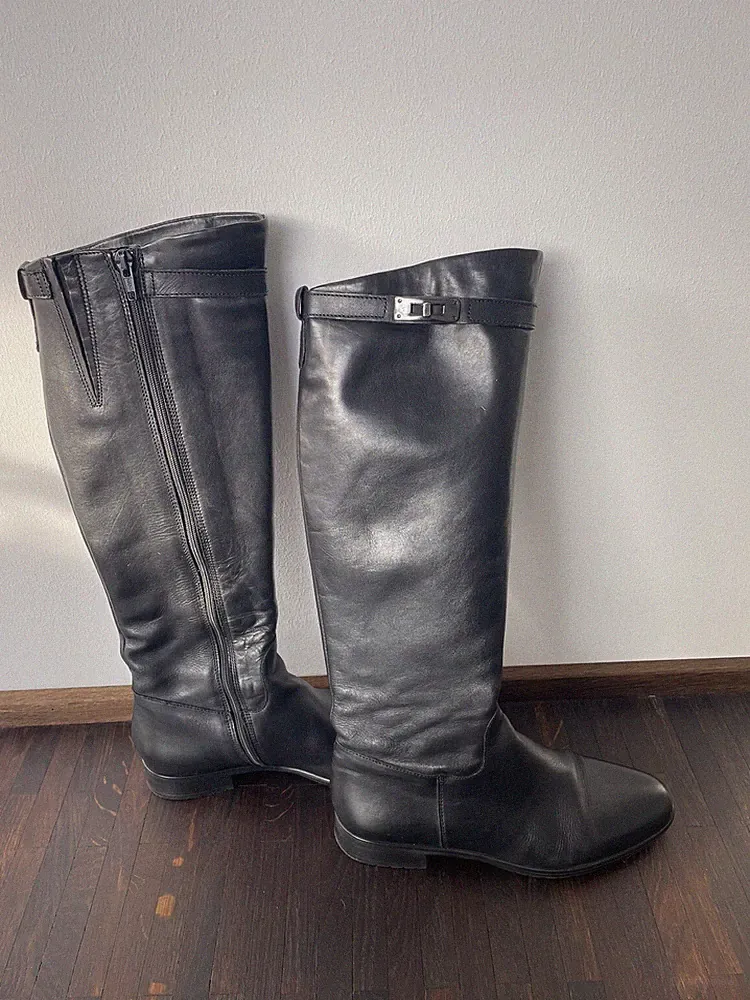 Paul Barritt Damenstiefel 37 schwarz gefüttert schmaler Schaft Leder wie neu