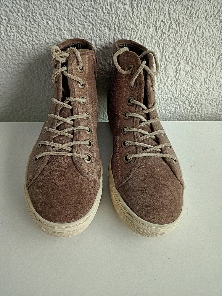 Paul Green Damen Sneaker Braun, Leder Gr. 38/5