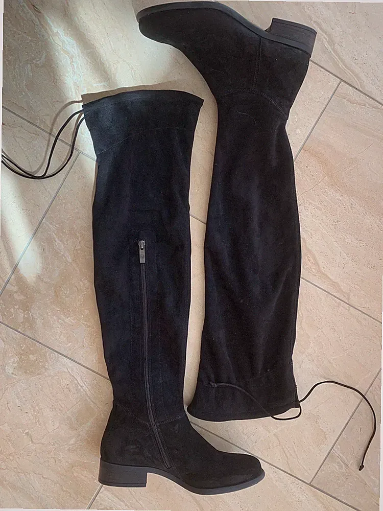 Paul Green Damen Stiefel Overknees Gr. 37-37,5 Schwarz wie NEU