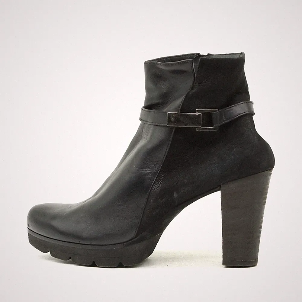Paul Green Damen Stiefel Schwarz Leder Knöchel Reißverschluss, Booties EU 41