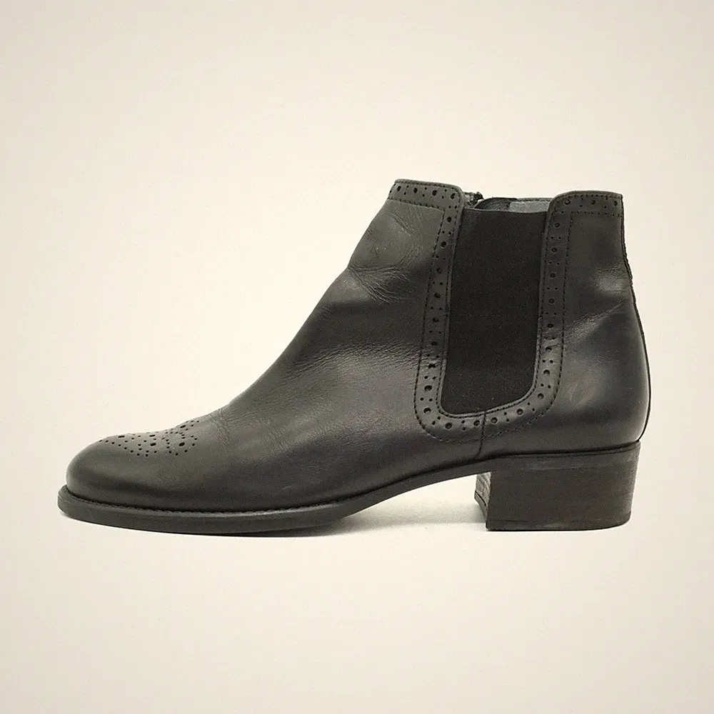 Paul Green Damen Stiefel Schwarz Leder Knöchelhoch Bequem Chelsea EU 40,5