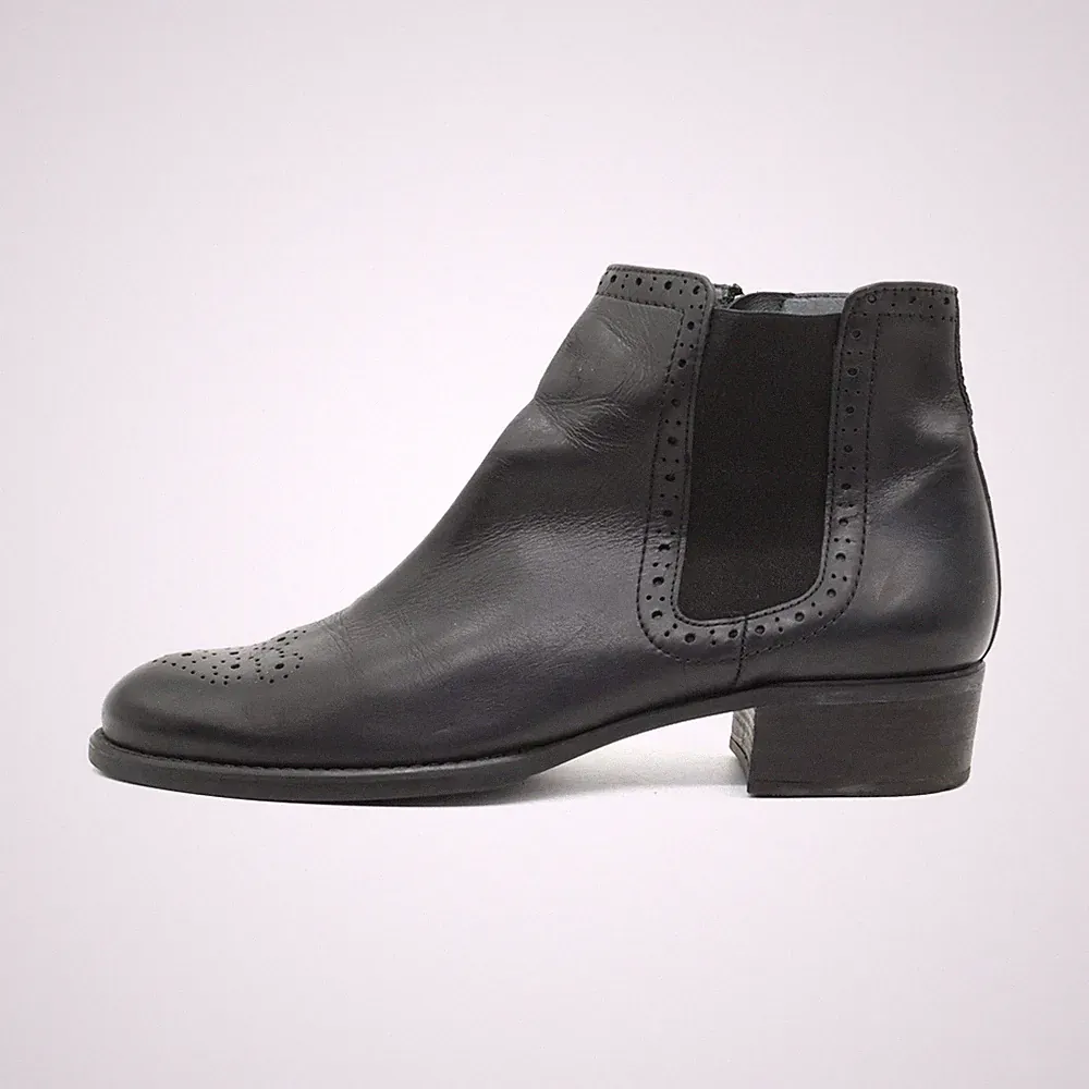 Paul Green Damen Stiefel Schwarz Leder Knöchelhoch Bequem Chelsea EU 40,5