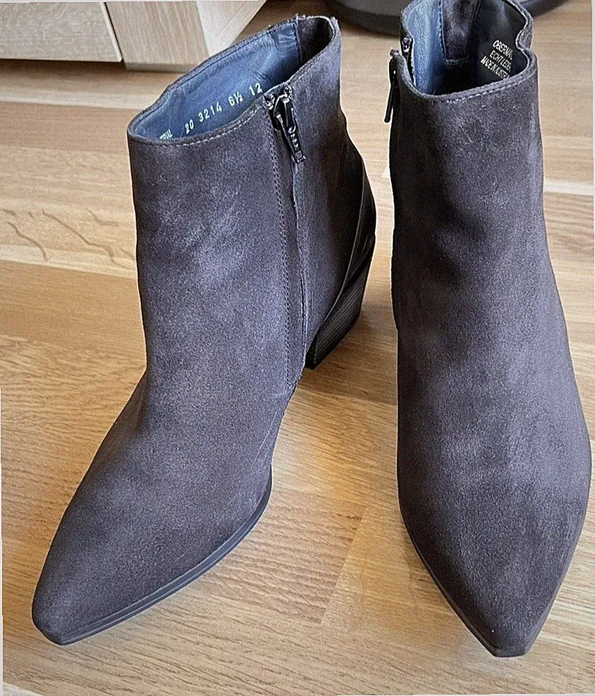 🤎Paul Green Damen Stiefeletten Cowboy Boots Echt Leder Mocca /Grau Größe 6,5