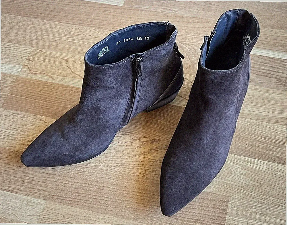 🤎Paul Green Damen Stiefeletten Cowboy Boots Echt Leder Mocca /Grau Größe 6,5