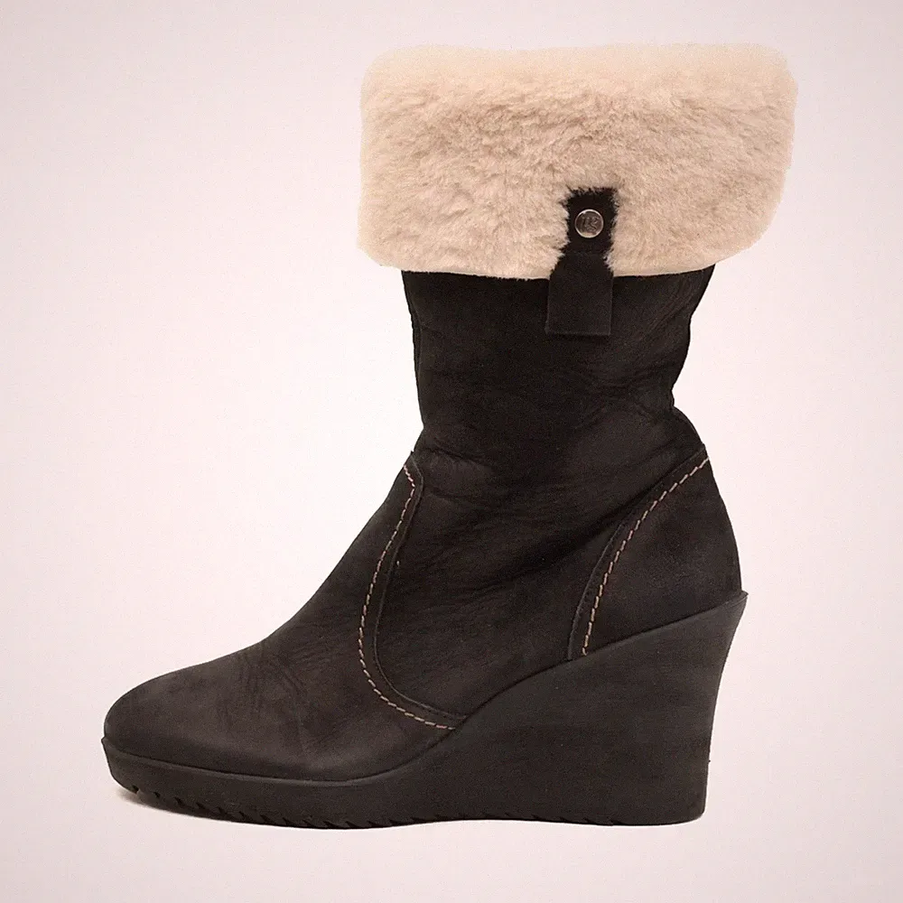Paul Green Damen Winter Keilabsatz Fellstiefel Stiefel Wärmendes Futter EU 37