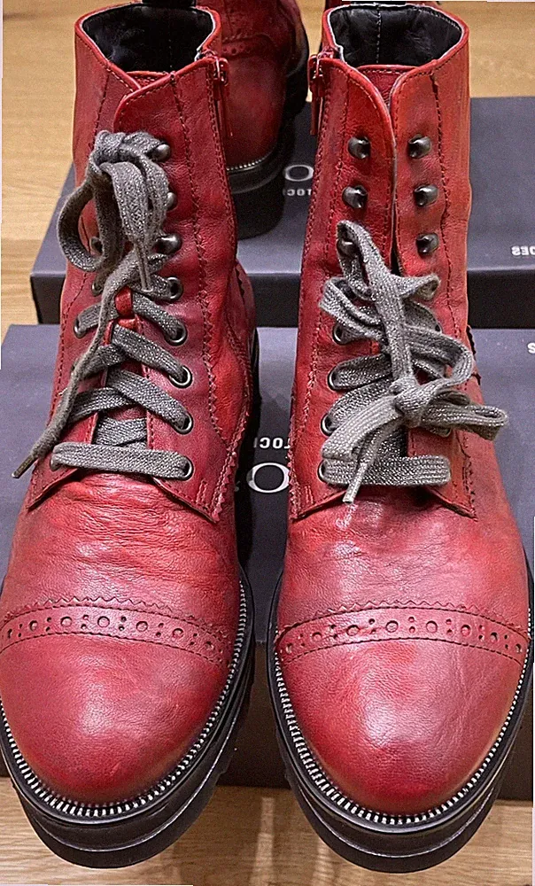 ❤️ PAUL GREEN Luxus Echt Leder Booties Budapester Stil tolle Farbe 38 NEU ❤️