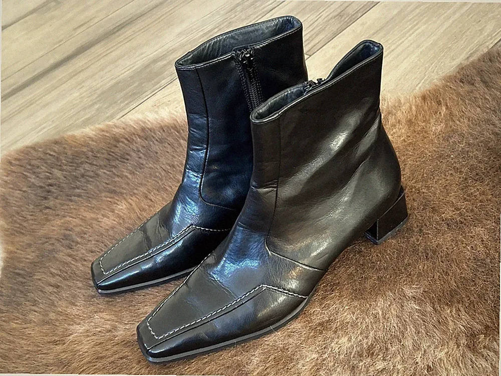 Paul Green schwarze ,schicke,Leder Stiefeletten Größe 37 (4)