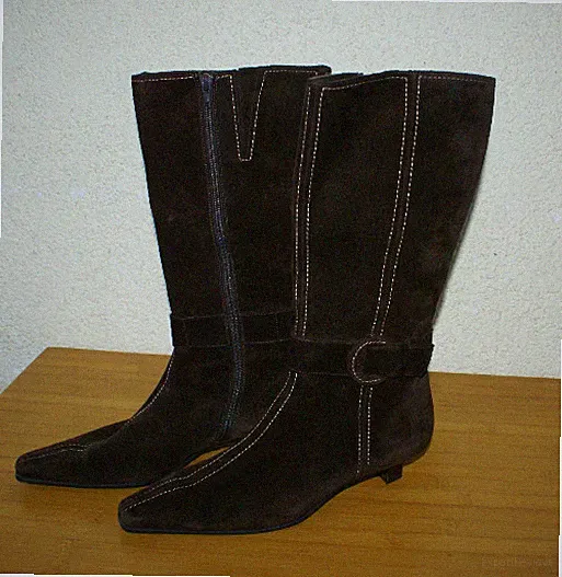 PAUL GREEN Stiefel Kurzschaft Echtleder Velours braun Gr.39 UK 6 TOP Zustand