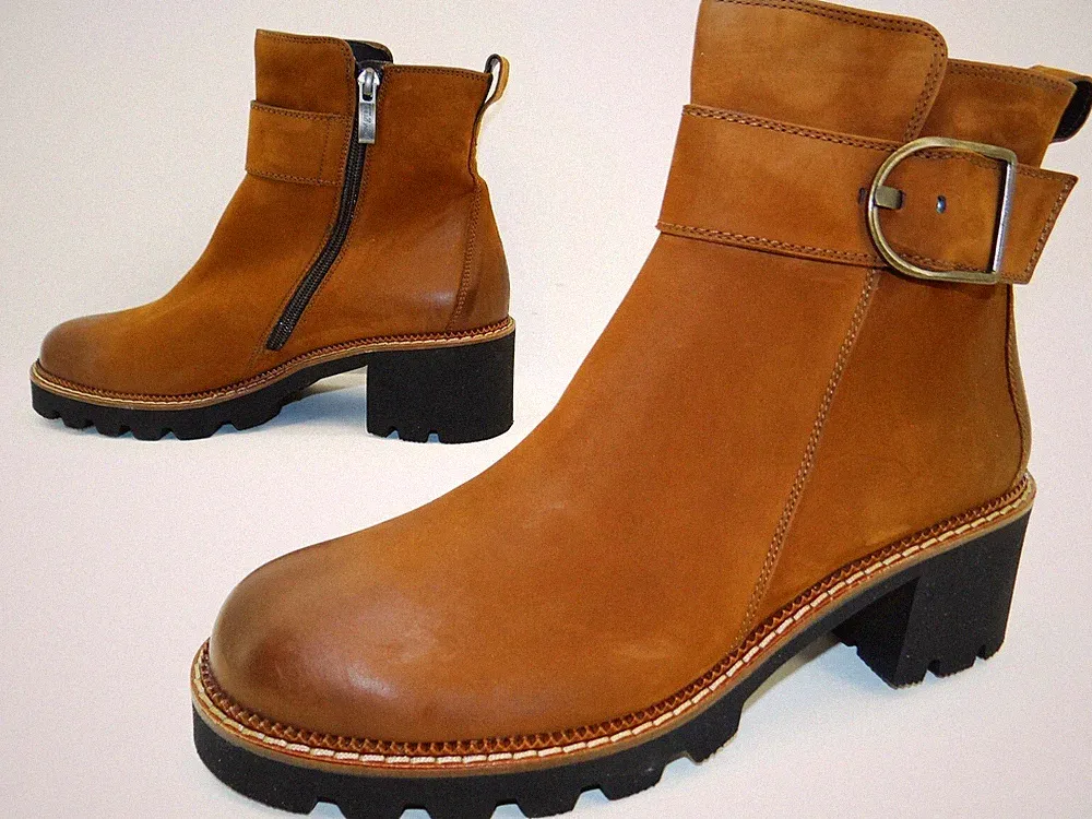 Paul Green Stiefelette Ankle Boots Stiefel Damen Schuhe Leder Gr.40,5 Braun