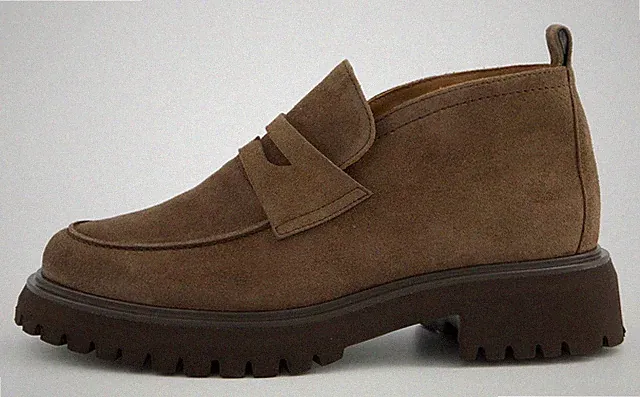 Paul Green Stiefelette Braun Leder Halbschuh Mokassin Slipper Ankle Boot Loafer