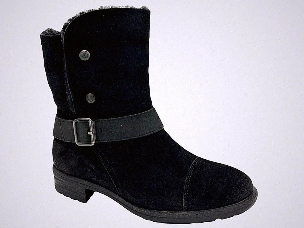 Paul Green Warmfutter Wildleder Stiefel Gr. 35,5 (UK 3 ) Schwarz echtes Fell