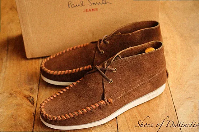 Paul Smith hellbraun Wildleder Leder Boot Deck Schuhe Stiefel Herren UK 7 US 8 EU 41